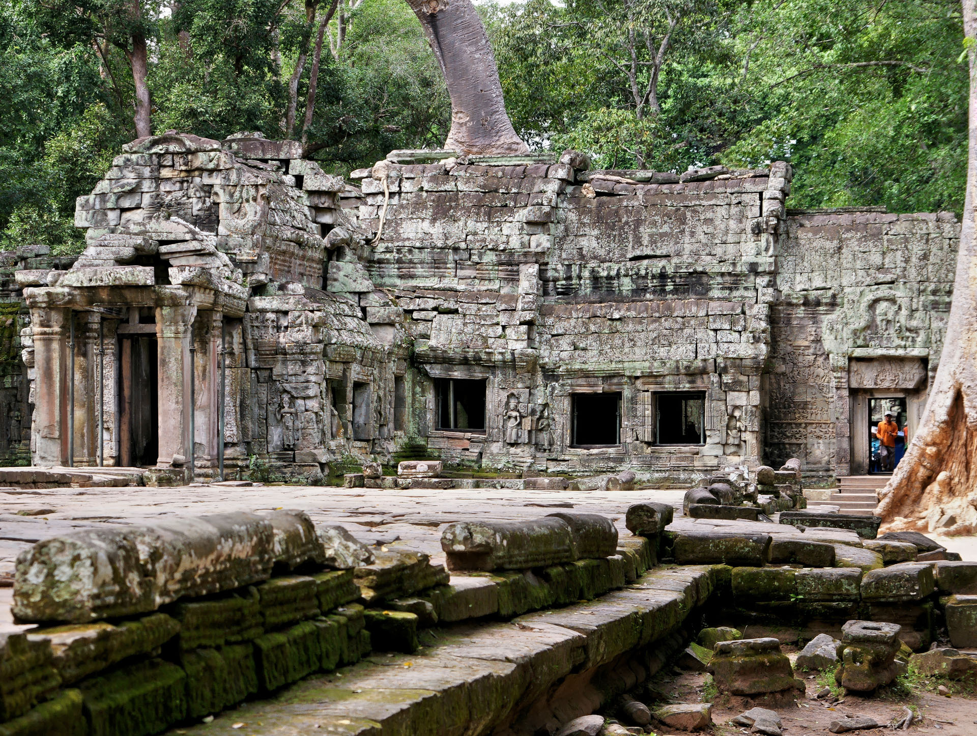 Ta Prohm ("königliches Kloster") ist ein zwischen dem späten 12. und frühen 13. Jahrhundert erbauter Tempel. Der Ta Prohm wurde während der Herrschaft des letzten großen Königs des Khmer-Reiches  erbaut, einem Anhänger des Mahayana-Buddhismus.
